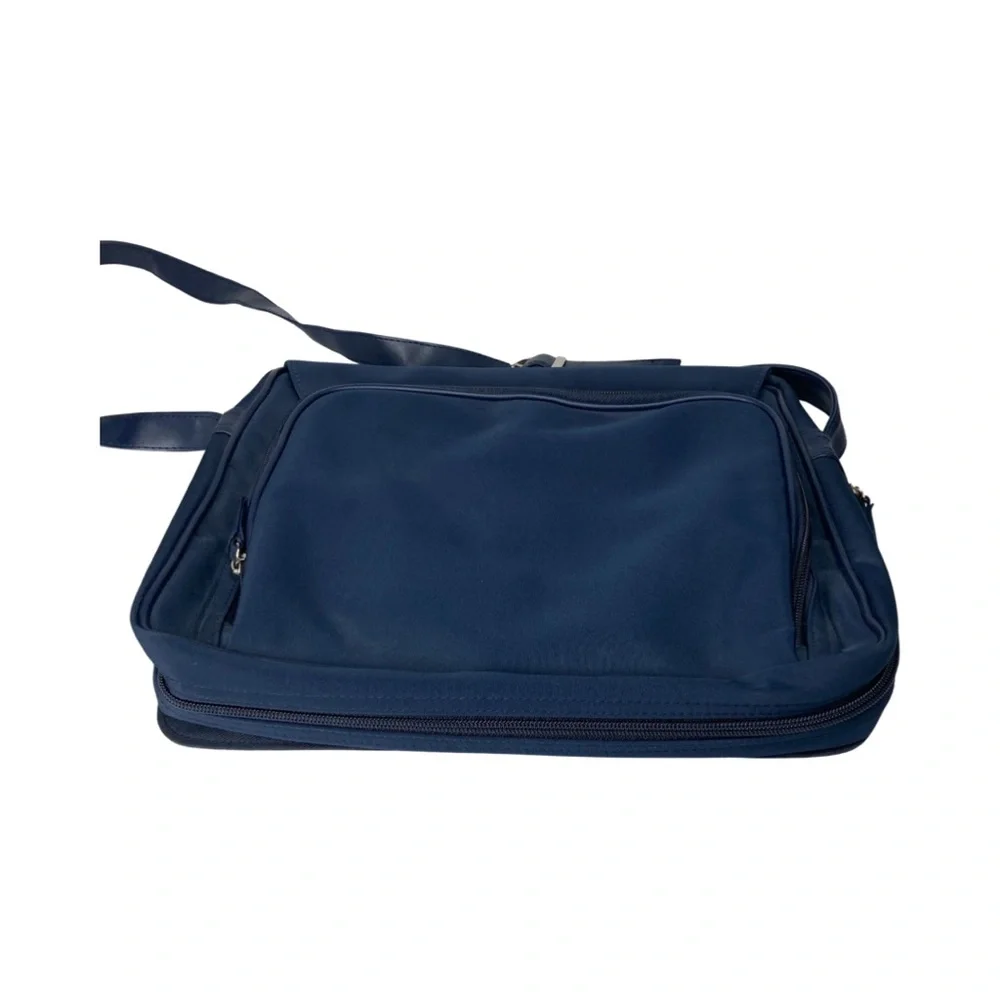 Crossbody Messenger Blue Bag Lap Top School Office Adjustable Strap Multi Pocket